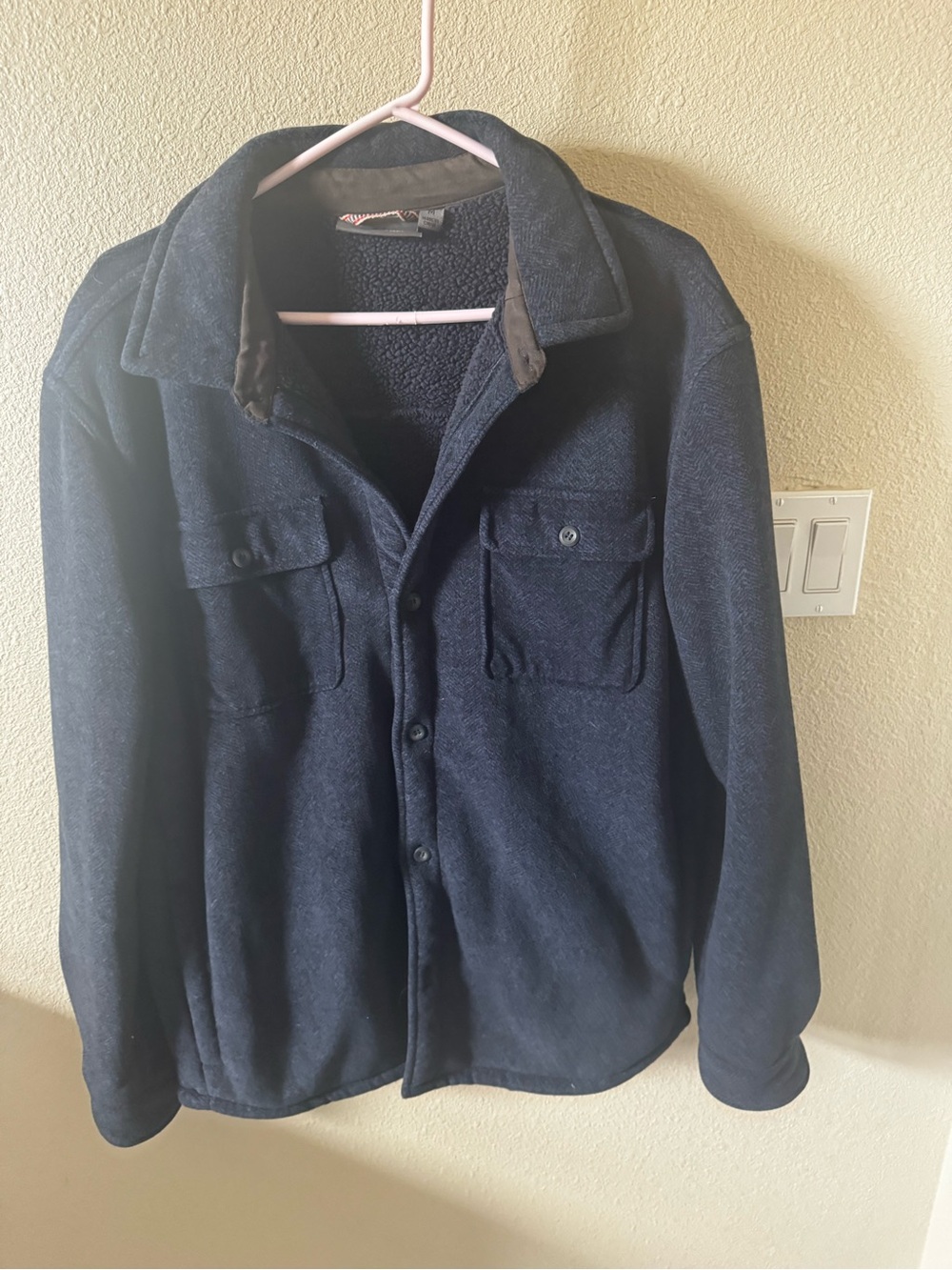 Women's Lightweight Navy Fleece Shirt Jacket